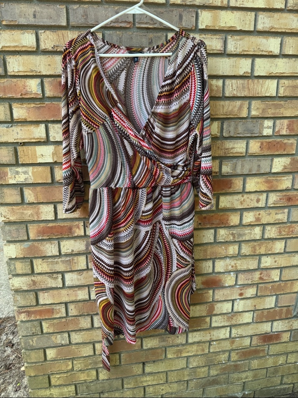 Allison Brittney Multicolor Aztec Print Dress in Red, Yellow, Brown